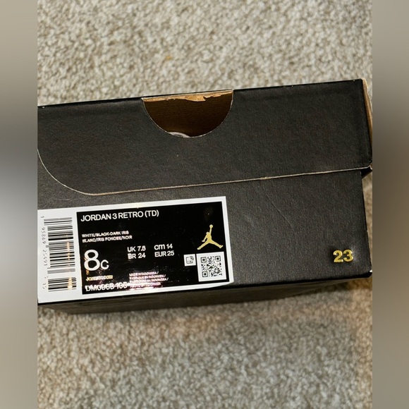 Jordan 3 RETRO (TD) Dark Iris 8C - Picture 10 of 10